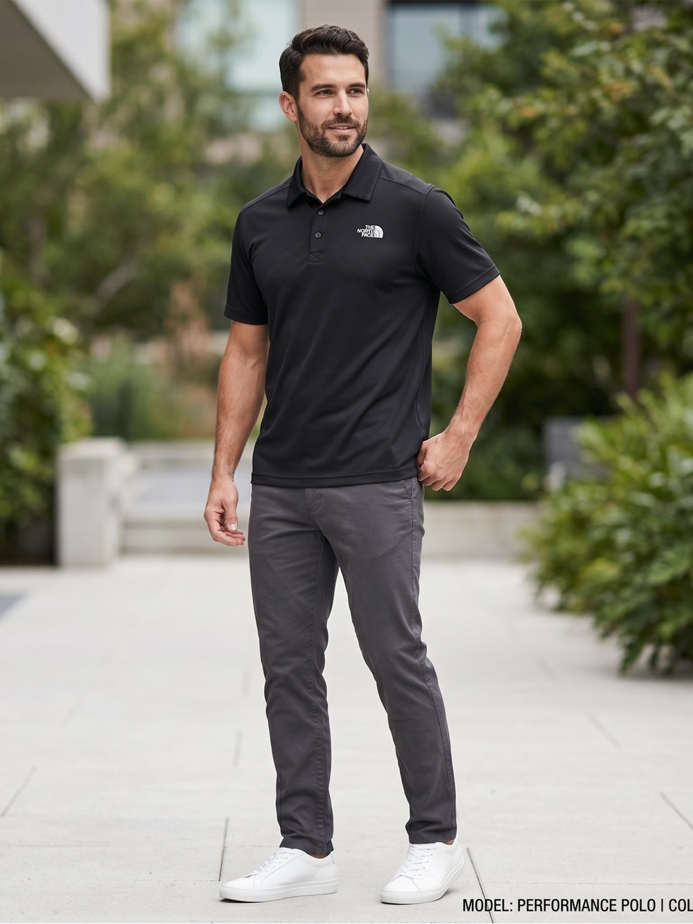 The North Face Men Polo Shirt Large Black Golf Sports Athletic Running Casual